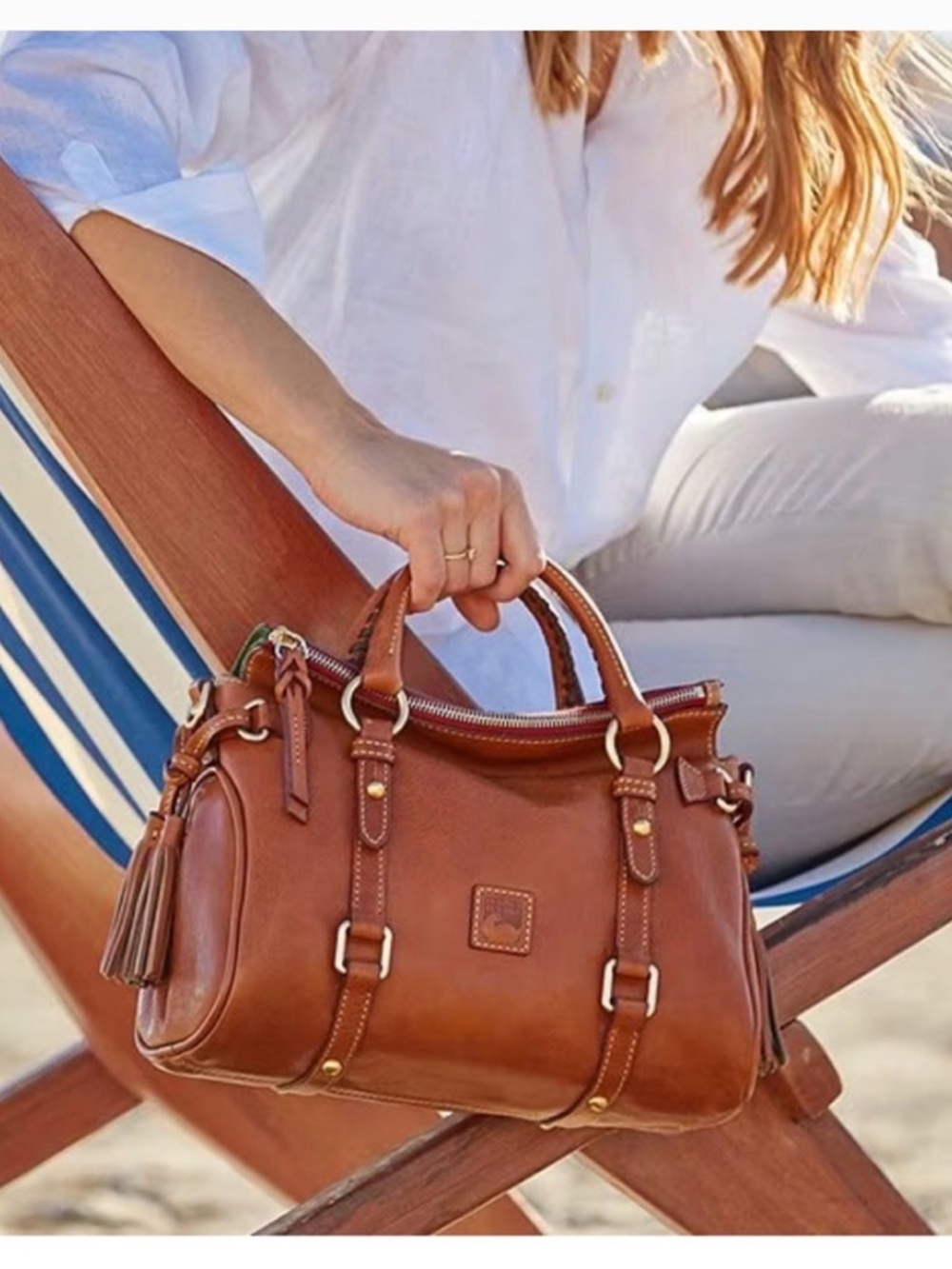Dooney & Bourke Chestnut Brown Leather Satchel